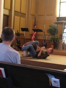 that's me in a triangle choke hold...