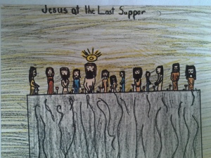 The Last Supper. Crayon on Paper. U.S.A., Contemporary.